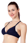 Floret Wirefree Natural Lift Pretty Back Bra - Navy — thumbnail 2