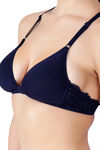 Floret Wirefree Natural Lift Pretty Back Bra - Navy — thumbnail 5