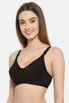 Floret Double Layered Non Wired 3/4Th Coverage Minimiser Bra - Black — thumbnail 3
