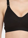 Floret Double Layered Non Wired 3/4Th Coverage Minimiser Bra - Black — thumbnail 5