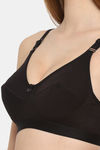Floret Double Layered Non Wired 3/4Th Coverage Minimiser Bra - Black — thumbnail 6