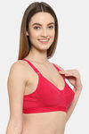Floret Double Layered Non Wired 3/4Th Coverage Minimiser Bra - Magenta — thumbnail 3