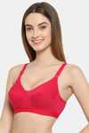 Floret Double Layered Non Wired 3/4Th Coverage Minimiser Bra - Magenta — thumbnail 4