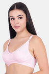 Floret Double Layered Wirefree Minimiser Bra - Pink — thumbnail 2