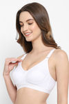 Floret Double Layered Non Wired 3/4Th Coverage Minimiser Bra - White — thumbnail 3