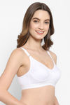 Floret Double Layered Non Wired 3/4Th Coverage Minimiser Bra - White — thumbnail 4
