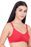 Floret Double Layered Wirefree Minimiser Bra - Red — thumbnail 2