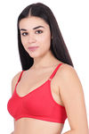 Floret Double Layered Wirefree Minimiser Bra - Red — thumbnail 3