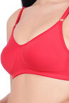 Floret Double Layered Wirefree Minimiser Bra - Red — thumbnail 5