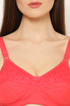 Floret Double Layered Non-Wired 3/4Th Coverage Super Support Bra - Tomato — thumbnail 4