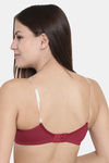 Floret Padded Non-Wired 3/4Th Coverage T-Shirt Bra - Maroon — thumbnail 2