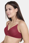 Floret Padded Non-Wired 3/4Th Coverage T-Shirt Bra - Maroon — thumbnail 3