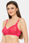 Floret Double Layered Non-Wired 3/4Th Coverage Lace Bra - Magenta — thumbnail 3