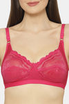 Floret Double Layered Non-Wired 3/4Th Coverage Lace Bra - Magenta — thumbnail 4