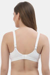 Floret Double Layered Non-Wired Full Coverage Minimiser Bra - White — thumbnail 2