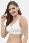 Floret Double Layered Non-Wired Full Coverage Minimiser Bra - White — thumbnail 5