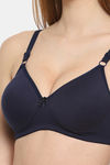 Floret Padded Non Wired 3/4Th Coverage T-Shirt Bra - Navy — thumbnail 6