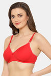 Floret Padded Non-Wired 3/4Th Coverage T-Shirt Bra - Red — thumbnail 3