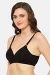 Floret Padded Non-Wired 3/4Th Coverage Push-Up Bra - Black — thumbnail 3