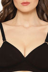 Floret Padded Non-Wired 3/4Th Coverage Push-Up Bra - Black — thumbnail 4
