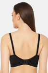 Floret Double Layered Non-Wired Full Coverage Minimiser Bra - Black — thumbnail 2