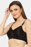 Floret Double Layered Non-Wired Full Coverage Minimiser Bra - Black — thumbnail 3
