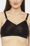 Floret Double Layered Non-Wired Full Coverage Minimiser Bra - Black — thumbnail 4