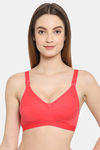 Floret Double Layered  Non Wired 3/4Th Coverage T-Shirt Bra - Black Tomato — thumbnail 6