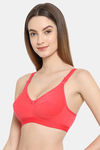 Floret Double Layered  Non Wired 3/4Th Coverage T-Shirt Bra - Black Tomato — thumbnail 7
