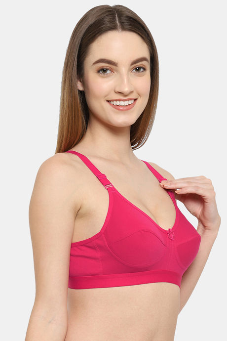 Floret Double Layered  Non Wired 3/4Th Coverage T-Shirt Bra - Magenta Magenta — image 3