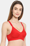 Floret Double Layered  Non Wired 3/4Th Coverage T-Shirt Bra - Red Red — thumbnail 3