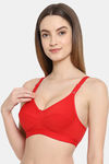 Floret Double Layered  Non Wired 3/4Th Coverage T-Shirt Bra - Red Red — thumbnail 4