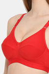 Floret Double Layered  Non Wired 3/4Th Coverage T-Shirt Bra - Red Red — thumbnail 6