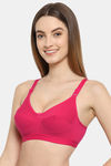 Floret Double Layered  Non Wired 3/4Th Coverage T-Shirt Bra - Skin Magenta — thumbnail 3