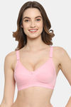 Floret Double Layered  Non Wired 3/4Th Coverage T-Shirt Bra - White Pink — thumbnail 2