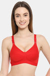 Floret Double Layered  Non Wired 3/4Th Coverage T-Shirt Bra - Pink Red — thumbnail 6