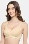 Floret Double Layered  Non Wired 3/4Th Coverage T-Shirt Bra - Skin Black — thumbnail 3