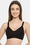 Floret Double Layered  Non Wired 3/4Th Coverage T-Shirt Bra - Skin Black — thumbnail 6