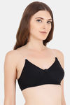 Floret Double Layered  Non Wired 3/4Th Coverage T-Shirt Bra - Black Black — thumbnail 3