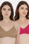 Floret Double Layered  Non Wired 3/4Th Coverage T-Shirt Bra - Magenta Nude — thumbnail 1