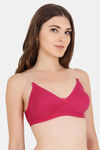 Floret Double Layered  Non Wired 3/4Th Coverage T-Shirt Bra - Magenta Pink — thumbnail 3