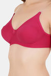 Floret Double Layered  Non Wired 3/4Th Coverage T-Shirt Bra - Magenta Pink — thumbnail 5