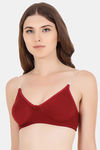 Floret Double Layered  Non Wired 3/4Th Coverage T-Shirt Bra - Maroon Cool Grey — thumbnail 7