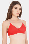 Floret Double Layered  Non Wired 3/4Th Coverage T-Shirt Bra - Red Red — thumbnail 3