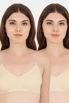 Floret Double Layered  Non Wired 3/4Th Coverage T-Shirt Bra - Skin Skin — thumbnail 1