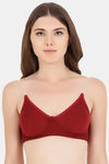 Floret Double Layered  Non Wired 3/4Th Coverage T-Shirt Bra - Tomato Maroon — thumbnail 2