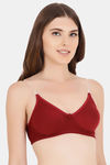 Floret Double Layered  Non Wired 3/4Th Coverage T-Shirt Bra - Tomato Maroon — thumbnail 3