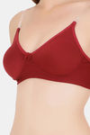Floret Double Layered  Non Wired 3/4Th Coverage T-Shirt Bra - Tomato Maroon — thumbnail 5