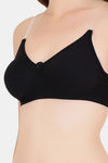 Floret Double Layered  Non Wired 3/4Th Coverage T-Shirt Bra - White Black — thumbnail 5