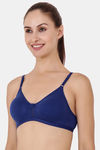 Floret Double Layered  Non Wired 3/4Th Coverage T-Shirt Bra - Blue Tomato — thumbnail 3